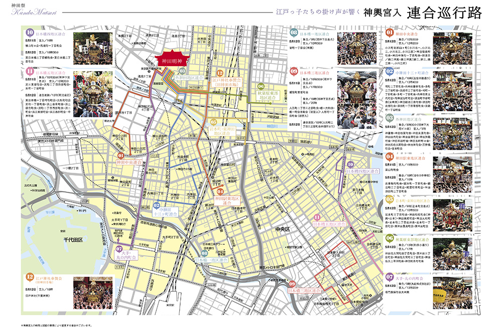 神輿宮入連合巡行路
