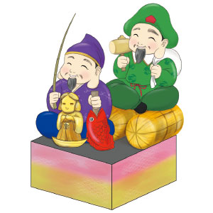 だいこく様・えびす様・少彦名命曳き物